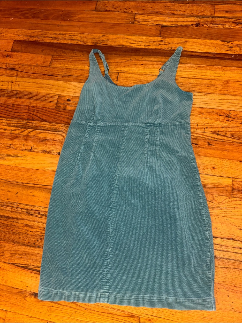 Teal Corduroy Sundress with Adjustable Straps